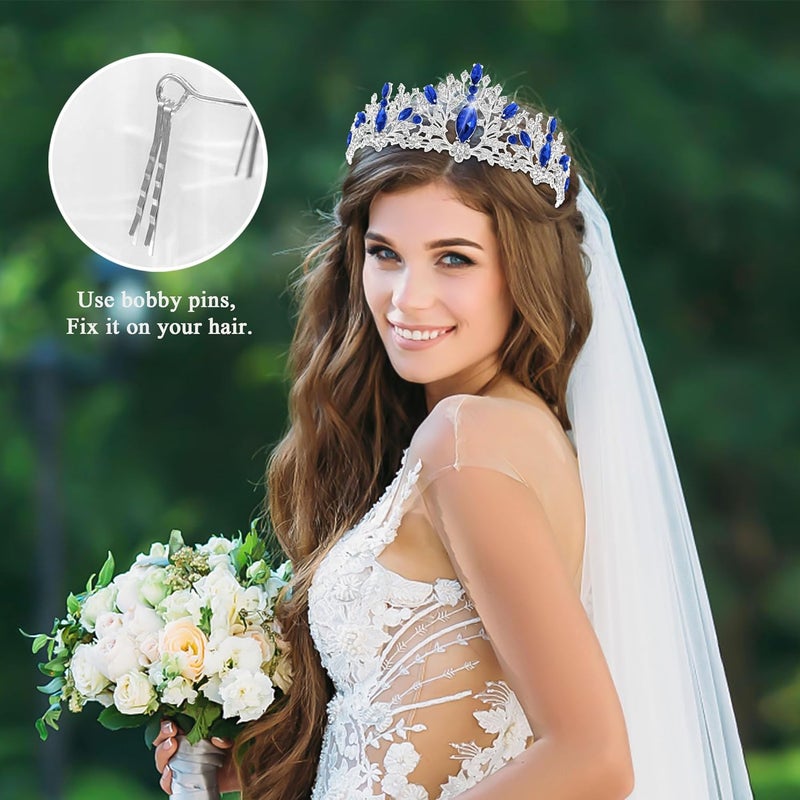 TAROSE Crowns for Women, Queen Crystal Gold Silver Tiaras with White Rhinestone and Combs, Goddess Crown for Wedding Bride Birthday Princess Bridal Shower Hair Accessories for Women - Image 5